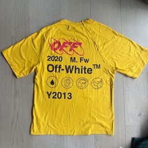 Off-White FW 2019 Tshirt, Virgil Abloh Designed, S Small, Yellow Industrial Y013